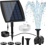 2.5W Solar Water Pump with 3 Spray Nozzles, 3.94FT Tubing, 9.85FT Power Cable, DIY Solar Water Fountain for Garden, Yard, Water Feature