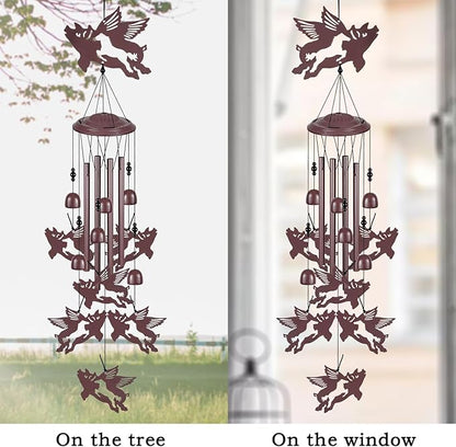 Flying Pigs Wind Chimes Outdoor Decoration, Gifts for Mom, Home, Garden, Balconies, Rooms, Patio, Indoor, Memorial Wind Chimes, 37.5 Inch Fly Pigs Wind Catcher, Outside Waterproof Pig Wind Bells