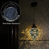 (2 Pack) Hanging Solar Lights, Tomshine Solar Lantern LED Moroccan Garden Decor, Metal Solar Lanterns Outdoor Waterproof for Outside, Patio, Porch, Pathway Hanging Decor