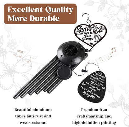 Memorial Gifts for Loss of Sister, Prayer Angel Sympathy Wind Chimes, Loss of Sister Sympathy Gift - A Gift to Express Condolence, Bereavement, Comfort, Remembrance and Healing