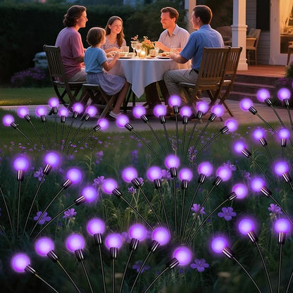 ZFNN Solar Garden Lights 16 LEDs, Purple, 2 Pack 8 Heads, Outdoor Waterproof, Swaying Firefly Lights for Yard, Patio, Pathway, Lawn Decorations