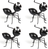 Cruis Cuka Metal Yard Art Garden Decor Cute Ant Outdoor Fence Decorations Lawn Ornaments - Set of 4 Black