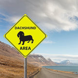 Dachshund Area Xing Caution Crossing Sign Dachshund Dog Metal Tin Sign Warning Sign Novelty Road Fence Yard Wall Decor For Indoor Outdoor Highway10x10in