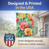 Caroline's Treasures Georgia Cherokee Rose in Watercolor House Flag Large Porch Sleeve Pole Decorative Outside Yard Banner Artwork Wall Hanging, Polyester, House Size, Multicolor