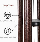 Wind Chimes for Outside Deep Tone, 45" Large WindChimes with 6 Tubes Tuned to E Pentatonic Scale, 100% Rustproof Aluminum, Memorial Gift or Garden, Patio, Porch and Outdoor Decor(Bronze)