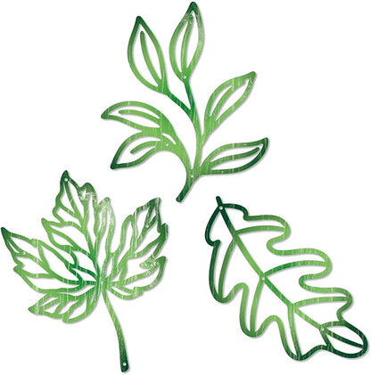 Putuo Decor 3Pcs Leaf Wall Art Metal Botanical Wall Decor, Tropical Nature-Inspired Wall Plant Decor for Living Room, Bedroom, Bathroom, Home Decor(Green)
