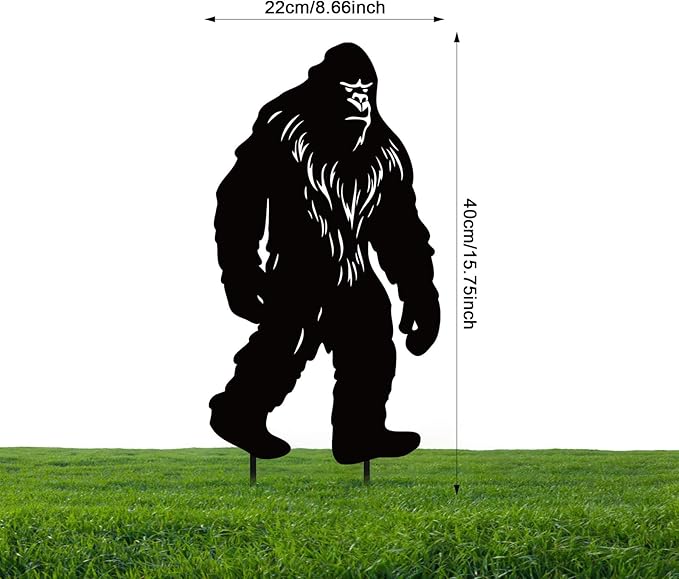 Gosknor Outdoor Metal Bigfoot Decor, Big Foot Yard Sign Stake Bigfoot Silhouette Sasquatch Yard Decor Sasquatch Statue Gift for Garden Yard Lawn Forest Decoration