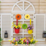 Hotop 3 Pcs Metal Flower Wall Art 3D Metal Daisy Wall Decor Multiple Layer Hanging Flower Rustic Farmhouse Boho Style Decorations for Indoor Outdoor Home Living Room Office Garden, 8 Inches(Classic)