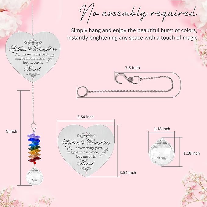 Aluminum Ornament Suncatcher - Christmas Mother's Day Birthday Gift for Women - Mothers and Daughters Keepsake - Heartfelt Gifts for Mom, Grandma, Nana, Mama, Daughters, Granddaughters