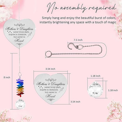 Aluminum Ornament Suncatcher - Christmas Mother's Day Birthday Gift for Women - Mothers and Daughters Keepsake - Heartfelt Gifts for Mom, Grandma, Nana, Mama, Daughters, Granddaughters