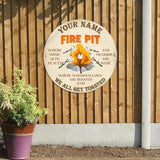 MeMate Personalized Name Signs - Customized Metal Signs for Backyard & Patio Decor, Marshmallow Toasting, Camping