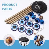 BWINKA Blue Evil Eye Amulet Wind Chimes Bells Outdoor Decor,Metal Windchimes for Garden Patio Backyard Home Decor…