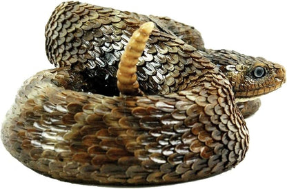 Western Diamondback Rattlesnake S by Michael Carr Designs - Outdoor Snake Figurine for gardens, patios and lawns (80058),Brown