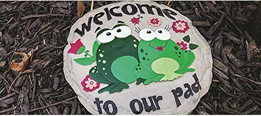 Spoontiques - Garden Décor - Welcome to Our Pad Stepping Stone - Decorative Stone for Garden