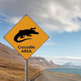 Crocodile Crossing Xing Sign Beware of Crocodile Metal Sign Ocean Animal Funny Warning Sign Crossing Zone Sign for Farm Yard Front Door Indoor Outdoor Street Sign 12x12in