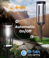 ALFIOT Solar Pathway Lights Outdoor Solar Lights Outdoor, IP65 Waterproof Auto On/Off Solar Garden Lights Solar Powered Landscape Lighting for Yard Walkway Driveway Pathway (Cool White, 2pack)