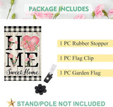 ORTIGIA Happy Mothers Day Garden Flag 12.5 x 18 Inch Double Sided Home Sweet Home Carnation Floral Flower Wedding Anniversary Yard Flag Summer Holiday Outdoor Outside Decoration