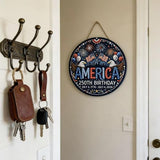 250th Anniversary America Window Hanging Suncatcher，Bald Eagle American Flag Designs Blue Sun Catcher Decor ，Patriotic Supplies Home Party Independence Day Accessories