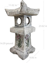 23.6’’High Asian Orchid Pagoda Statue Miniature Tower Lantern Garden Decoration Figurines Outdoor Japanese Decoration Zen Courtyard Landscape