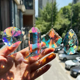 4PCS Crystal Sun Catcher Prisms,Rainbow Maker for Windows, Room, Garden Fantasy Aesthetic Home Decor,Hanging Suncatchers with Glass Prism