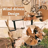 Handmade Metal Drummer Windmill, Drummer Music Figurines and Statues,Metal Art Musician Rocking Figurine Wind Mill for Garden Yard Lawn Patio (Drummer)