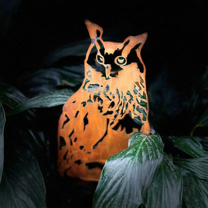 Garden Outdoor Decoration Rusty Metal Art Corten Steel Animal Decor Owl Handmade Bird for Yard Lawn Trees Fences Gates Windows Walls Grass, 3pcs