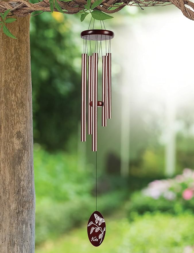 Sunset Vista Designs Bronze Classic Wind Chime with Butterfly, Small