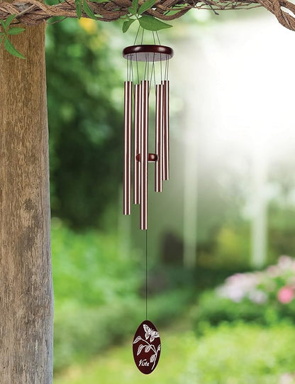 Sunset Vista Designs Bronze Classic Wind Chime with Butterfly, Small