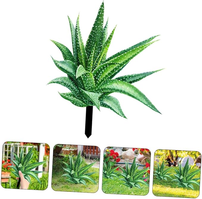 Ciieeo Aloe Stake Garden Decor Double-Sided Acrylic Outdoor Ornament for Vibrant Patio Decoration for Lawn and Pathway Displays