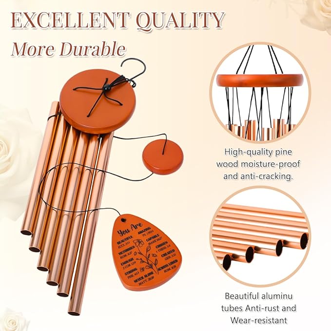 Christian Gifts for Women Men, Inspirational Bible Verse Wind Chimes for Mom, Dad, Grandpa, Grandmother, Aunt Birthday Gift Ideas for Thanksgiving Christmas