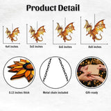 Fiery Mosaic Dragon Charm Acrylic Suncatcher Stained Glass Effect Window Car Hanging Christmas Ornament Indoor Outdoor Decor Garden Sun Catcher Panel for Dragon Lover for Women Mom Grandma