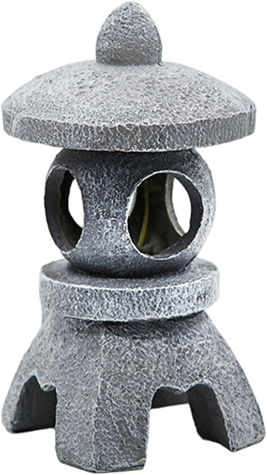 Pagoda Garden Statue, Japanese Pagoda Statues, Waterproof Solar Lantern, 5.1x5.3x10.2 inch Decorative for Garden Yard Lawn Balcony, Patio, Porch
