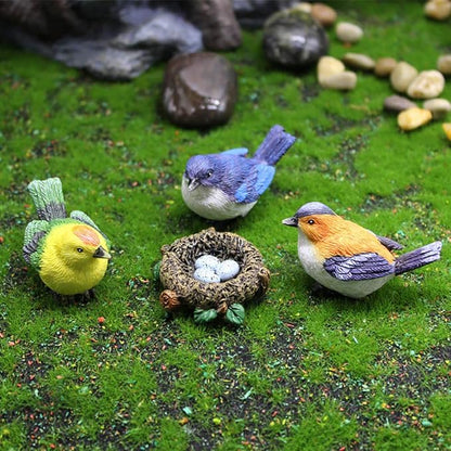 MAOMIA Miniature Bird Decorative Figurines 3 Pcs Mini Bird Figures Animal Model Toys Fairy Garden Decoration Plant Flower Pots Ornaments