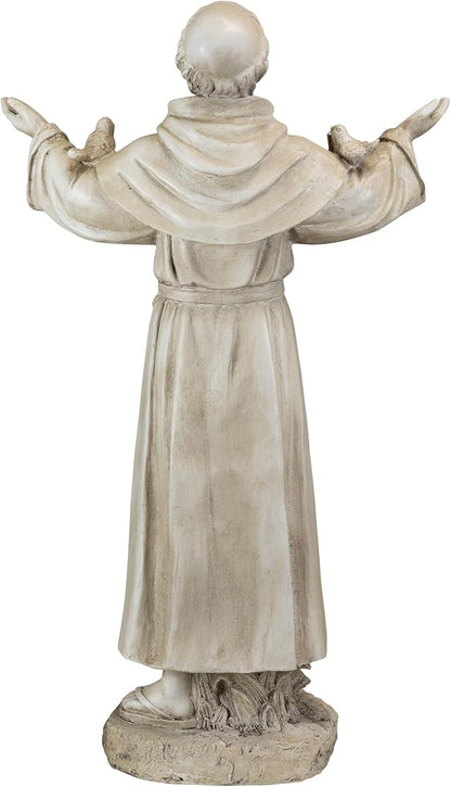 Northlight St. Francis of Assisi with Birds Outdoor Garden Statue - 24"