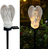Solar Garden Angel Lights, Waterproof Outdoor Garden Angels Statue Decorations Angel Solar Lights for Cemetery Gravesite Grave Outside Yard Patio Lawn Porch