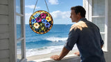 Stained Glass Window Hanging - The Blooming Morning Glory 6.3 Inches Suncatcher for Garden Home Decor for Women Mon Grandma Friends