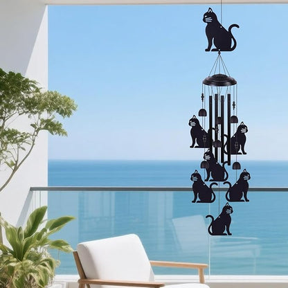 Cats Wind Chimes Outdoor Decor, Mobile Wind Catcher, Retro Cat Wind Bells, Blessing Wind Chime, Memorial Windchimes for Home, Balcony, Yard, Room, Xmas, Party, Indoor, Garden Decoration, Gifts for Mom