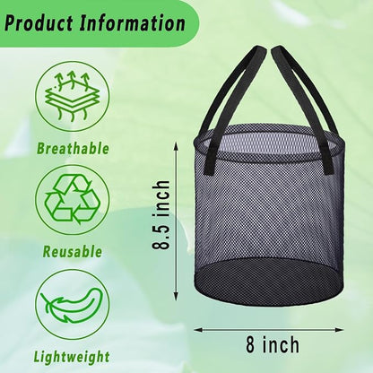 8 Pcs Pond Planting Bags, Mesh Aquatic Pond Lily Planter with Handles Reusable Water Gardens Plant Pots for Aquatic Plants, Marsh Plant Garden Terrestrial Plant (8)