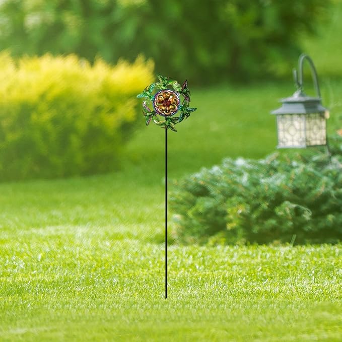 Generic Windmill Iron Art Statue Garden Yard Decoration Modern Outdoor Wind Sculptures with Garden Stake for Patio Backyard Lawn, Bird