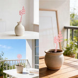 Pink Metal Flowers Set of 6, Decorative Garden Outdoor Plant Stakes for Yard Art, Metal Garden Art Flower Bed Decor, Pink Flower Yard Sculptures for Pots Vase Garden Lawn and Patio