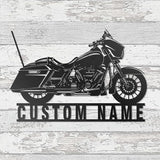 Custom Motorcycle Metal Wall Art, Personalized Motorcycle Garage Name Sign, Customized Family Name Wall Decor, Rustic Home Décor/Gift-315
