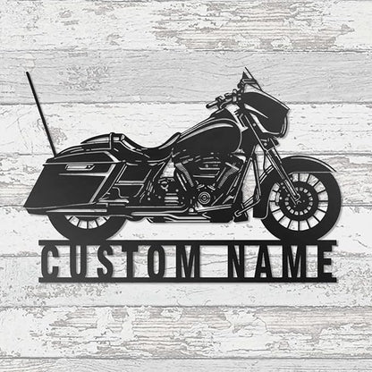 Custom Motorcycle Metal Wall Art, Personalized Motorcycle Garage Name Sign, Customized Family Name Wall Decor, Rustic Home Décor/Gift-315