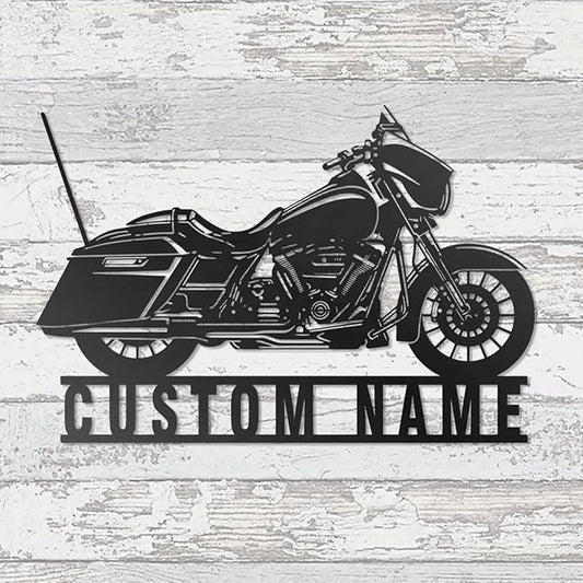 Custom Motorcycle Metal Wall Art, Personalized Motorcycle Garage Name Sign, Customized Family Name Wall Decor, Rustic Home Décor/Gift-315