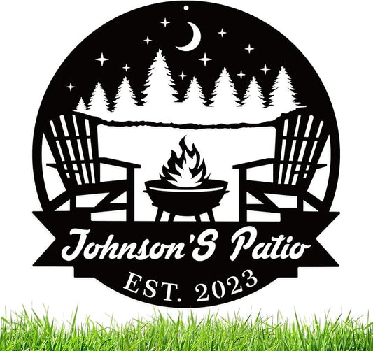 Welcome to Our Backyard Sign,Personalized Patio Signs and Decor Outdoor, Metal Backyard BBQ Sign, Personalized Pool Name Man Cave