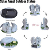 Solar Garden Angel Statue Praying Guardian Angel Statue Light for Outdoor Yard Decor, Resin Garden Sculpture, Weatherproof Statues for Angels Memorial Gifts for Women, Mom, Grandma