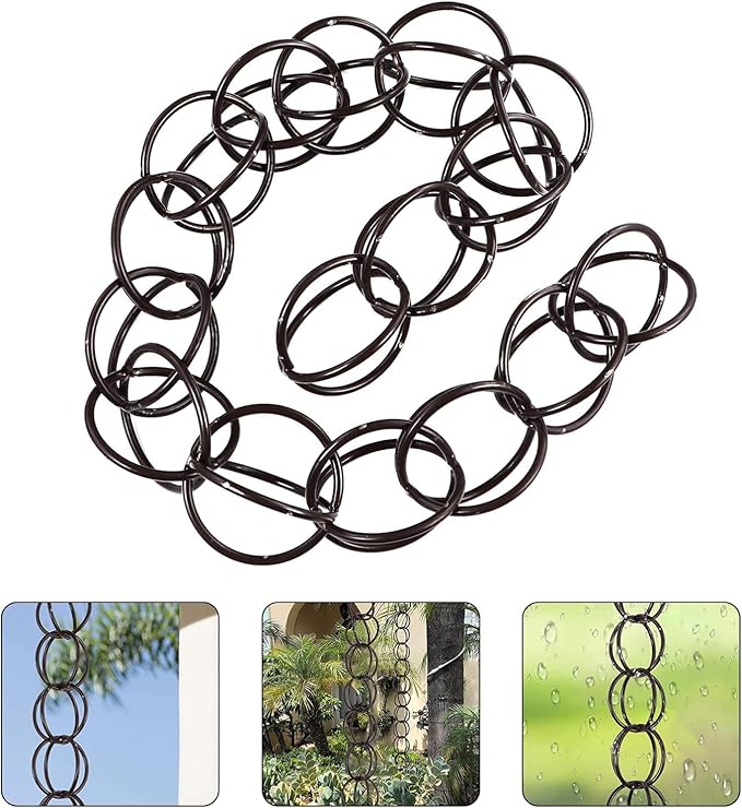 Rain Water Chain Rain Chain Japanese Decor 1M Length Drainage Rain Chain Copper Rain Chains Villa Decoration Rain Chain Divert Water Functional and Decorative Replacement for Gutters