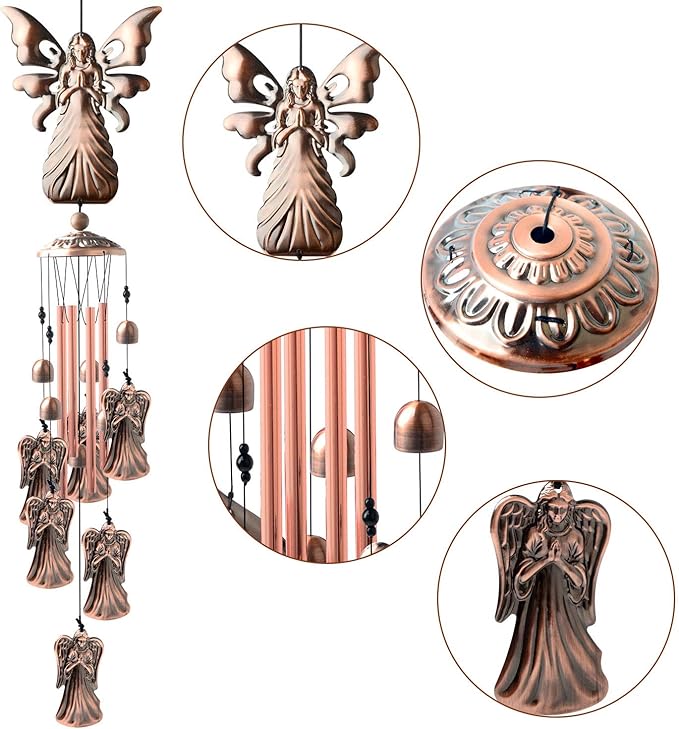 Angel Gifts for Grandma, Mother Wind Chimes,Birthday Gift for mom/Husband/Wife/Women/Aunt/Daughte/Friend/Niece/Sister/Teacher,Gardening Gifts,Memorial Windchime Outside,Yard Decor