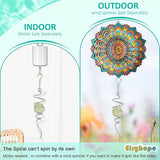 Glow in The Dark Gazing Ball Spiral Tail - Wind Spinner Stabilizer with Glow Glass Ball & Swivel Hook, Hanging Garden Decoration Sun Catcher Rainbow Maker Decor for lndoor Outdoor 13" Height