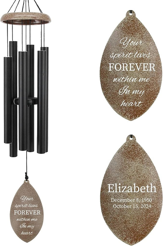 ASTARIN Personalized 35" Wind Chimes for Loss of Loved One, Memorial Wind Chimes for in Memory of Mom Dad, Sympathy Gifts for Loss, Metal Windchime Outdoor, Produced in USA