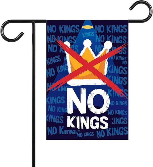 No King Garden Flag - Minimalist Patriotic With Crown Symbol Flag - Anti President Yard Sign - Political Yard Banner - Social Justice - Idea Outdoor Decoration And Garden Terraces
